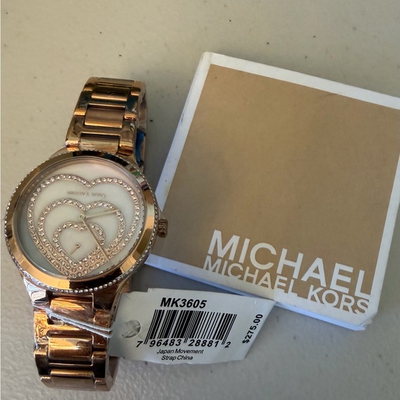 Michael Kors MK3605 Rose Gold Crystal Heart Watch NWT main image 8